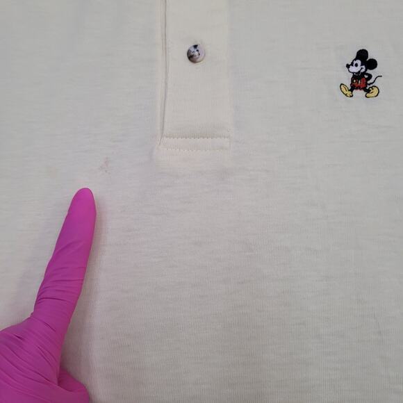 Vintage 90s Mickey-Mouse Polo Shirt M/L 21x26 Yellow Cartoon - Picture 5 of 16